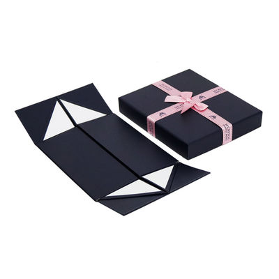 濃紺のリボンの装飾が付いている折りたたみ堅いペーパー ギフト用の箱24*20*10cm