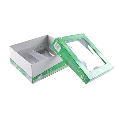 ISO9001緑の斜辺の唇を搭載する化粧品のギフト用の箱の明確な窓