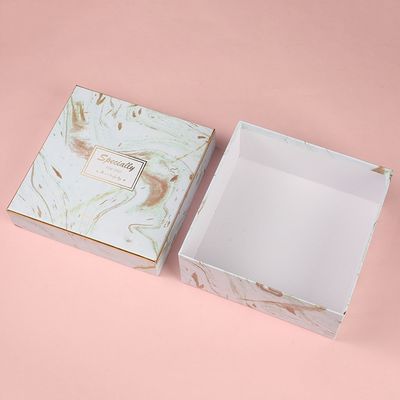 紙袋のハンドメイドの堅い箱が付いている注文のロゴの大理石の印刷の誕生日のギフト用の箱