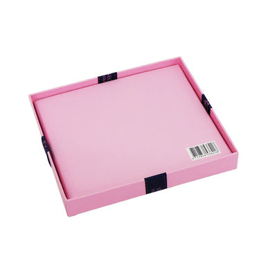 ISO9001無光沢のラミネーションのピンクの弓装飾20*18*7.7cmが付いている平らな詰められたギフト用の箱