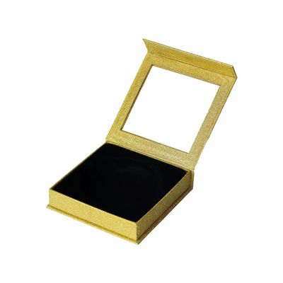 10*10*3.5cmの透明な窓のペット皿の光沢がある金が付いている堅いペーパー ギフト用の箱