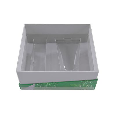 ISO9001緑の斜辺の唇を搭載する化粧品のギフト用の箱の明確な窓