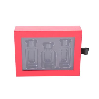 ギフト用の箱、赤い精油の紙箱からの20*15*5cmマットのラミネーションのスライド