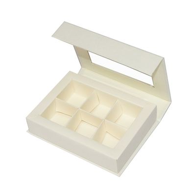 6箱のキャビティ ベージュ磁気チョコレート ギフト包装箱の食品等級