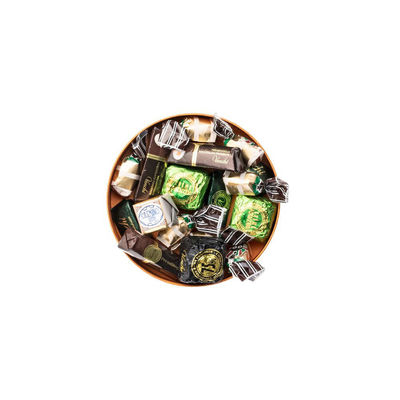 包むDia 14cmのクリスマス チョコレートはチョコレート ギフト用の箱のリボンの閉鎖を分類した