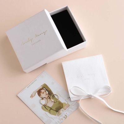 多目的白い注文の宝石類のギフト用の箱、ふたおよびベース ボックス9x9x3.5cm