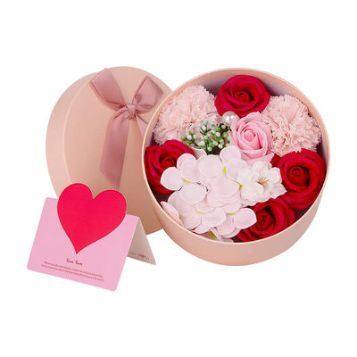 Customized Cardboard Ribbon Bow Flower Bouquet Boxes For Artificial Flowers