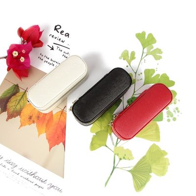二重ジッパーの閉鎖が付いている小型PU革旅行口紅の箱10*4*3.5cm